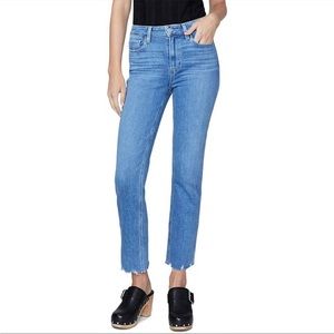 Paige Cindy High Rise Straight Ankle Jean in “Lover” with grand hem.